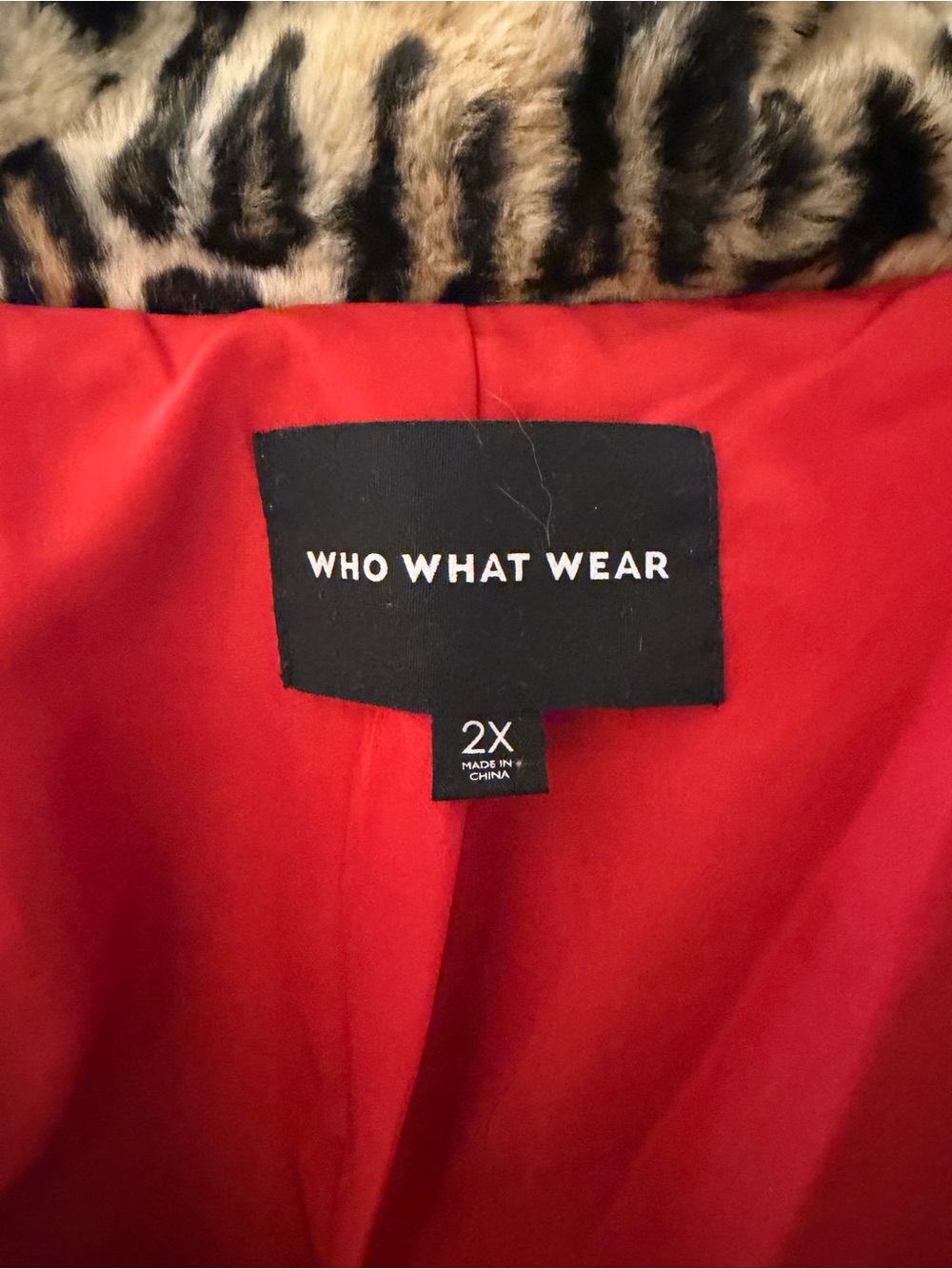 Who What Wear Leopard Print Faux-Fur Cropped Jacket - Tan, Black, Cream - Picture 5 of 11